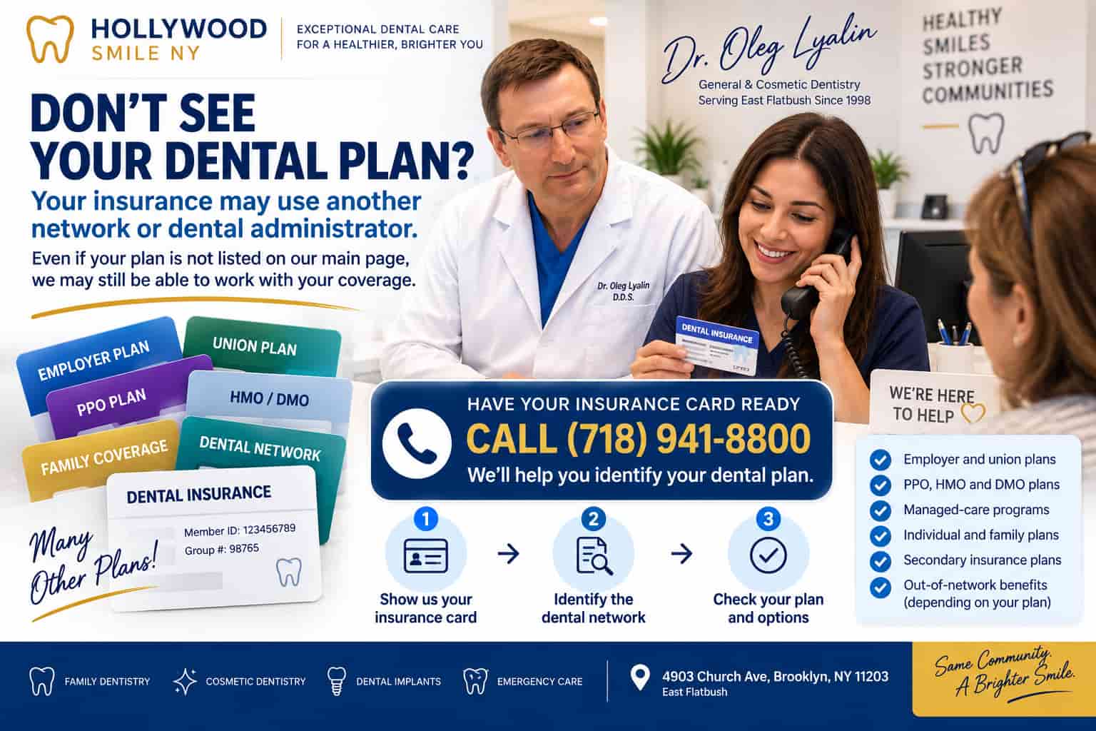 Other Dental Insurance Plans Accepted in East Flatbush, Brooklyn at Hollywood Smile NY
